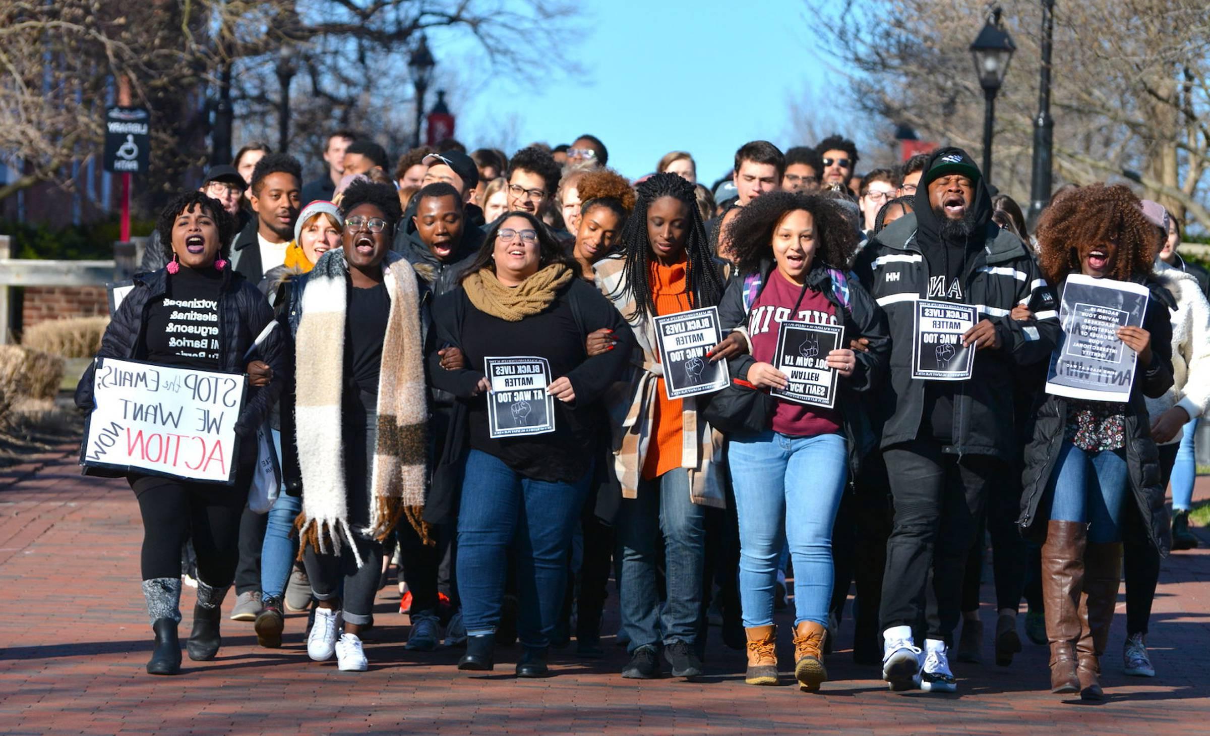 2020年2月，黑人学生会领导了一场争取社会正义的游行.